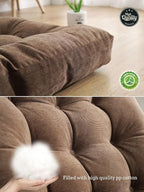 Sexysamba Round Floor Seat Pillows Cushions 22" x 22", Soft Thicken Yoga Meditation Cushion Pouf Tufted Corduroy Tatami Floor Pillow Reading Cushion Chair Pad Casual Seating for Adults & Kids, Coffee