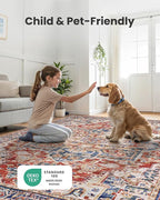AMADA HOMEFURNISHING 2x6 Washable Runner Rug, Low-Profile Kitchen Rugs with Non-Slip Backing & Durable Edge Binding, Vintage Entryway Runner Rug for Bedroom & Hallway