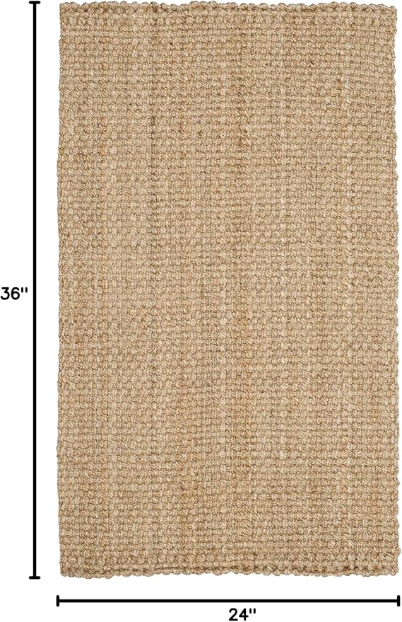SAFAVIEH Area Rug 2x3 - Natural Fiber Collection - Natural Brown, Handmade Jute, Basketweave Design (NF401A)