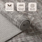 Entryway Rug Door Mat, Washable Samll 2x3 Rug, Boho Grey Front Door Mat, Non Slip Area Rugs, Low Pile Throw Accent Entry Carpet for Indoor Entrance, Bathroom and Kitchen(Taupe/Grey 2x3ft)