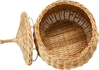 Creative Co-Op Hand-Woven Wicker Baskets with Lids, Set of 2