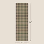 Kitchen Runners Non Skid Washable 6ft - Farmhouse 2x6 Jute Runner Rug for Hallway, Washable Outdoor Carpet for Entryway Indoor, Non Slip Woven Green Plaid Decor