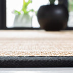 Safavieh Area Rug 10x14 - Natural Fiber Collection - Large - Maize & Black, Sisal, Woven Design with Border (NF141A)