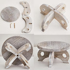 Plant Stools Indoor Wooden Stool for Plants Flower Display with Stand Farmhouse Indoor Small Plant Stand Riser Round Display Stands