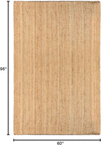Superior Hand Woven Natural Fiber Reversible High Traffic Resistant Braided Jute Area Rug, 5' x 8'