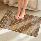 Indoor Door Mat 2x3 Washable Rug,Braided Area Rug,Front Door Mat with Non Slip Rubber Backed,Cotton Doormat for Front Entryway Bathroom Kitchen Bedroom,Brown/White