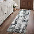 GENIMO Washable Rugs 2x5 Runner Rugs for Hallway Kitchen, Modern Lightweight Rug Ultra Soft Indoor Runner Rugs for Entryway, Low Pile Carpet with Non Slip Backing, Black White