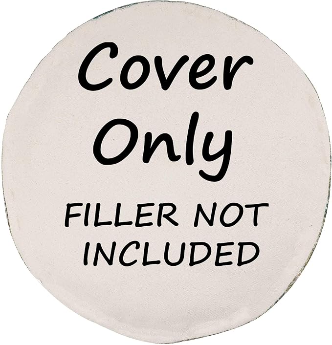 Boho Floor Pillow Cover Round Moroccan Large Pouf Ottoman Room Décor Cushion for Meditation Yoga and Boho Chic Bohemian Furniture Perfect for Living Room, Bedroom, Nursary or Children Room Unstuffed