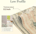 Bavni 2'6''x6 Runner Rug,Microfiber Washable Non-Slip Vintage Floral Rugs,Low Pile Lightweight Carpet for Bedroom,Hallway,Entryway,Kitchen,Bathroom, Beige&Pink