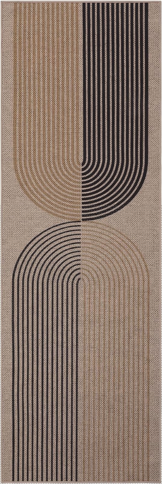 GarveeHome Easy Jute 2x8 Runner Rugs Modern Rainbow Rug for Hallway Kitchen Non Slip Indoor Outdoor Runner Door Mat for Laundry Porch