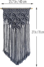 Winterdemoon Handmade Cotton Home Decor Macrame Wall Hanging Grey