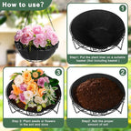 Non-Woven Fabric Plant Liner Replacement Coco Liner Window Basket Trough Shaped Wall and Deck Mount Planters Liner Round Hanging Basket Liner (4, 16)