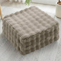 2 Pcs High Density Foam Floor Pillow - Upgraded Large Pillows Seating for Adults - Outdoor Floor Cushion with Soft Tufted Cover - Yoga Pillows for Sitting On Floor - 22 Inch Light Taupe