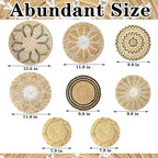 Xuhal 8 Pcs Boho Wall Basket Decor Decorative Bulrush Woven Basket Wall Decor Rustic Farmhouse Hanging Baskets for Kitchen Rustic Home Summer Decorations