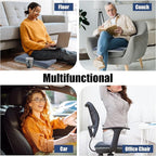 HOMBYS Tufted Furry Recliner Seat Cushion for Elderly Foam Curved Edge Large Square Seat Cushion for Recliner Chair, Floor Pillow, Office Chair, Car, No Pressure on Thighs(Grey, 20 * 18 * 3in)