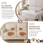 Boho Chenille Couch Cover for Dogs, Non Slip Sofa Cover, Couch Slipcover Covers for 3 Cushion, Furniture Protector with Tassels for Pets Washable, 71"x118", Speckled Beige