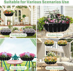 Riare 4 Pack 24 Inch Black Felt Window Box Liners- Fabric Trough Planter Basket Liners Replacement, Non-Woven Hanging Plant Liner for Wall Hanging Basket, Garden Fence Railing (Avoid Bird Nesting)
