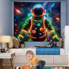Apdidl Blacklight Posters Tapestry Space Astronaut Tapestries for Bedroom, Black Light Posters Cool Space Galaxy Wall Hanging, UV Reactive Art Aesthetic Decor Tapestry for Living Room Dorm (51"X60")
