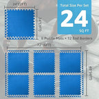 Art3d 24 Sq.Ft Eva Puzzle Exercise Mats, 1/2" Thick Foam Interlocking Tiles for Gyms, Flooring, Workout, Gym Equipments, Pack of 6, Blue