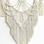 Large Macrame Wall Hanging - Boho Tapestry Macrame Wall Decor Art- Chic Bohemian Handmade Woven Tapestry Home Decoration for Bedroom Living Room Apartment Dorm Gallery - 43"x32" (Tassel-A)