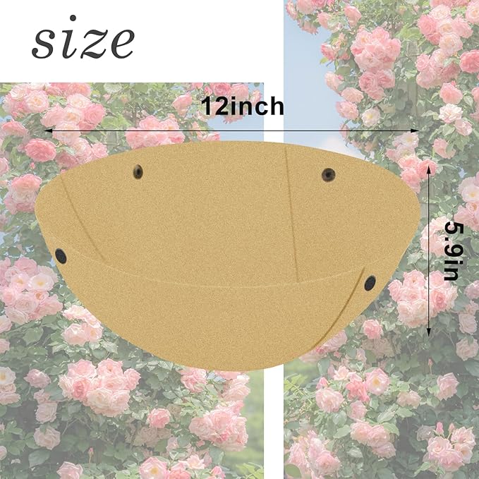 3PCS 12 Inch Round Hanging Basket Liners Fabric Hanging Plant Liners Non-Woven Planter Liners Beige Felt Liners Replacement Inserts for Hanging Baskets Outdoor Plants - Avoid Bird Nesting