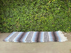 Del Mex Classic Mexican Blanket, Large Authentic Woven Falsa Throw (70"x50"), Artisan Southwest Décor for Beach, Yoga, Outdoors (Light Blue)