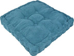 ChezMax Floor Pillow & Cushion, Large Meditation Chair Cushions, Thick Square Seat Pad, Soft Tufted Seating Pouf for Indoor/Outdoor Yoga Bench Rocking Chair Room Tatami Sofa, Royal Blue 20"x20"