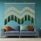 Tiamon Boho Wall Decor - 59'' W x 42'' L Macrame Wall Hanging Beaded Large Tapestry Art for Home Bathroom Farmhouse Bedroom Living Room Office Natural Modern Rustic Decoration