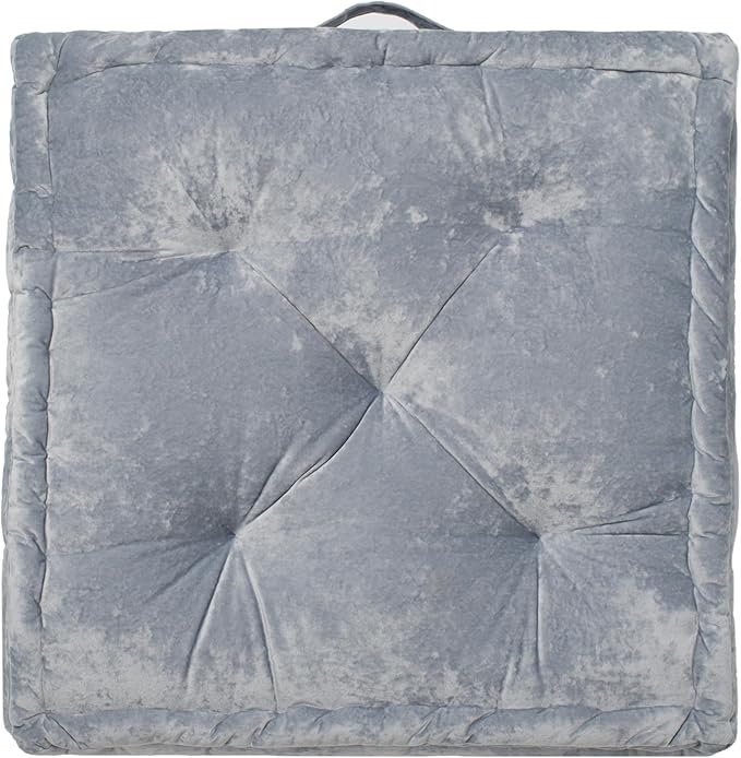 Safavieh Belia Glam 18-inch Light Grey Velvet Square Floor Pillow