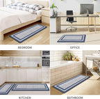 Mattitude Kitchen Mats Set of 2 Cushioned 0.47 inch Kitchen Rugs Non-Skid Rug Sets Ergonomic Comfort Standing Mat for Kitchen, Floor, Office, Sink, Laundry, Blue and Gray