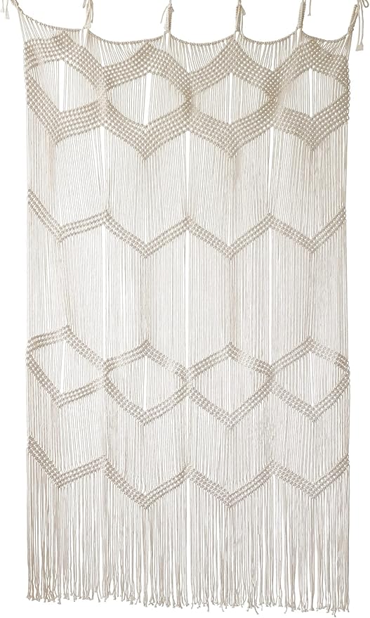 Flber Macrame Curtain Window Macrame Room Divider Doorway Curtain Boho Macrame Wall Hanging Living Room Bedroom Decor 42" W x 75" H