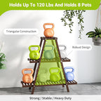 BMOSU Plant Stand Bamboo for Indoor Outdoor Tiered Plant Shelf 8 Potted Flower Holder Ladder Rack Garden Balcony Living Room Patio(3 Tier Brown)