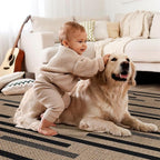 Tangsoo Stripe Easy Jute Rug,Ultra Thin 2x3 Outdoor Rug for Entryway,Non-Slip Washable Small Rug Modern Front Door Mat Non Shedding Throw Carpet for Kitchen Bedroom Porch Doorway