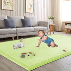 Baby Play Mat for Floor Nursery Muscle Mat Area Rug Playroom Rug 50"x50" Memory Foam 1.3" Thick Crawling Mat for Babies,Toddlers, Infants,Kids (Light Green)