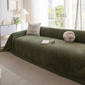 ROOMLIFE Green Sofa Cover, Vintage Boho Couch Cover for 3 Cushion Sofa, Non Slip Soft Chenille Sofa Slipcovers for Dog, Washable Furniture Sofa Protector Cover with Tassel for Living Room, 71''X150”