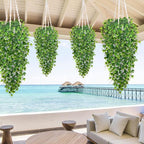Waipfaru Artificial Hanging Ivy for Outdoors, Fake Hanging Plants, 4pcs Faux Ivy Pothos Vines Greenery for Wall Home Bedroom Living Aesthetic Kitchen Office Aesthetic Kitchen Indoor Outdoor Decor