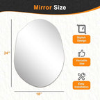 Delma Irregular Wall Mirror, 24"x18" Compact Asymmetrical Cloud Shape, Frameless Decorative Mirror for Bathroom, Bedroom & Hallway, Modern Boho Wall-Mounted
