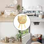 Woven Rattan Pot Stand Indoor, Handwoven Woven Plant Pot with 3 Legs, Plant Display Rack Flower Pot Stand for Gardening and Interior Decoration Plant Stand(#1)