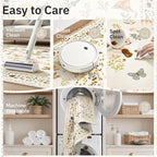 Dog 6x9 Area Rugs for Living Room, Machine Washable Animal Floral Vintage Rug Non-Slip Low Pile Soft Throw Rugs for Bedroom Dining Room Kitchen Nursery Playroom (6 x 9,Beige)