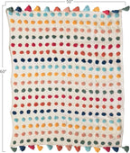 Creative Co-Op Soft Woven Cotton Throw with Tufted Dots and Tassels, Multicolor