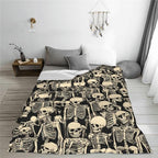 Skull Throw Blanket Soft Flannel Blanket 60"x50" in Bed Blanket Home Decor for Room Sofa Couch All Season