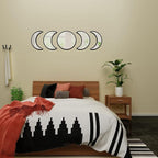 5-Piece Black Acrylic Moon Phase Wall Mirror Set - Shatterproof Safety Design, Easy Stick-On Installation, Boho Celestial Decor for Bedroom Living Room