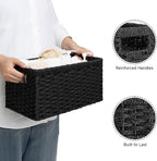 StorageWorks Pantry Baskets, Wicker Storage Baskets for Organizing, Pantry Organizers and Storage, Medium, Black, 2-Pack