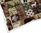 Rustic Bear Throw Blankets for Kids, Soft, Flannel, Warm, Rustic Cabin Fleece Blankets Decor, Farmhouse Country Bear Moose Forest Plush Throw Blanket for Couch Sofa 50X60 Inch