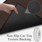 GOYLSER Washable Kitchen 7 Foot Runner Rug Non Slip, Absorbent Long Hall Runners Non Slip, Jute Nonslip Hallway Runner Mat Kitchen Carpet Runner, Deep Brown