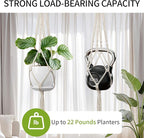 Macrame Plant Hanger - Fits 4 to 13 inches Pots for Indoor Outdoor, 34"/41"/46" 3 Sizes Set, Ivory (POTS NOT Included)