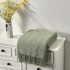 CREVENT Farmhouse Boho Knitted Throw Blanket for Couch Sofa Chair Bed Home Decoration, Soft Warm Cozy Light Weight for Spring Summer Fall (50''X60'' Christmas Set)