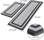 Mattitude Kitchen Mats Set of 2 Cushioned 0.47 inch Kitchen Rugs Non-Skid Rug Sets Ergonomic Comfort Standing Mat for Kitchen, Floor, Office, Sink, Laundry, Black