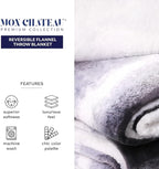 Mon Chateau 60" x 70" Serenity Flannel Throw Blanket, Stripe Print Soft Blanket for Queen-Size Bed, Couch, or Sofa, Cozy Home Decor and Stylish Living Room Comfort, Meadow Loom
