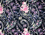 Floral Fleece Throw Blanket: Flowers Velvety Soft Vibrant Botanical Accent for Couch or Bed, Colors: Dark Navy Blue Pink Purple Yellow Green White, Oversized 50" x 70"